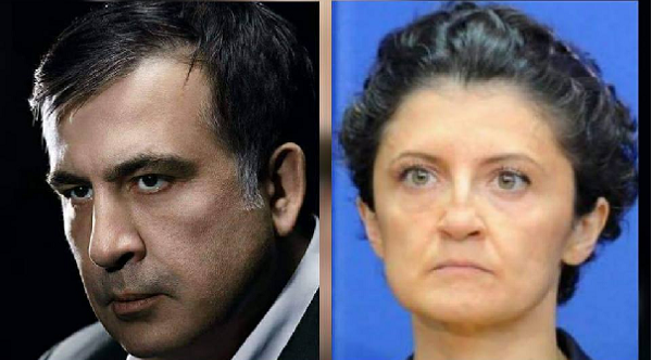 Это Теа Цулукиани - министр Юстиции Грузии.  Её единственная обязанность состояла в том, что бы поймать и посадить М.Саакашвили, НО..."НЕ ШМОГЛА"