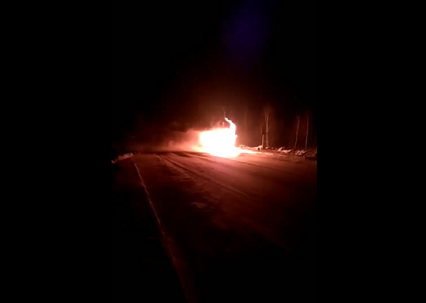 В Волынской обл. во время рейса сгорел автобус "Киев-Варшава" (ВИДЕО)